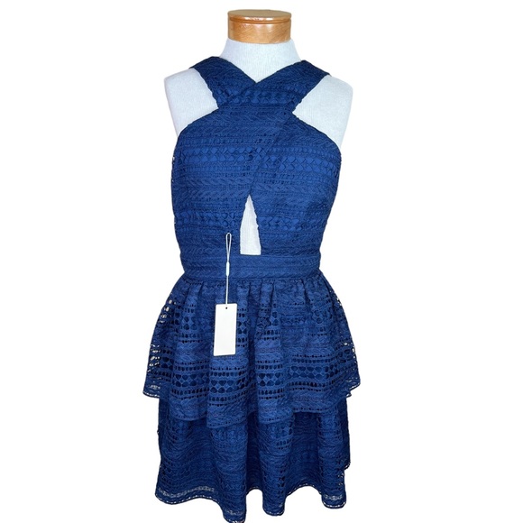 Twosisters The Label Jonas Navy Blue Dress With Cut-Out In Front AUS 12 … - Picture 14 of 15